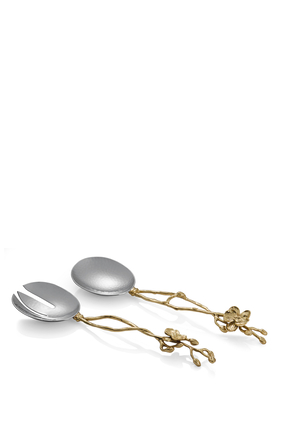 Golden Orchid Serving Spoon, Set Of Two